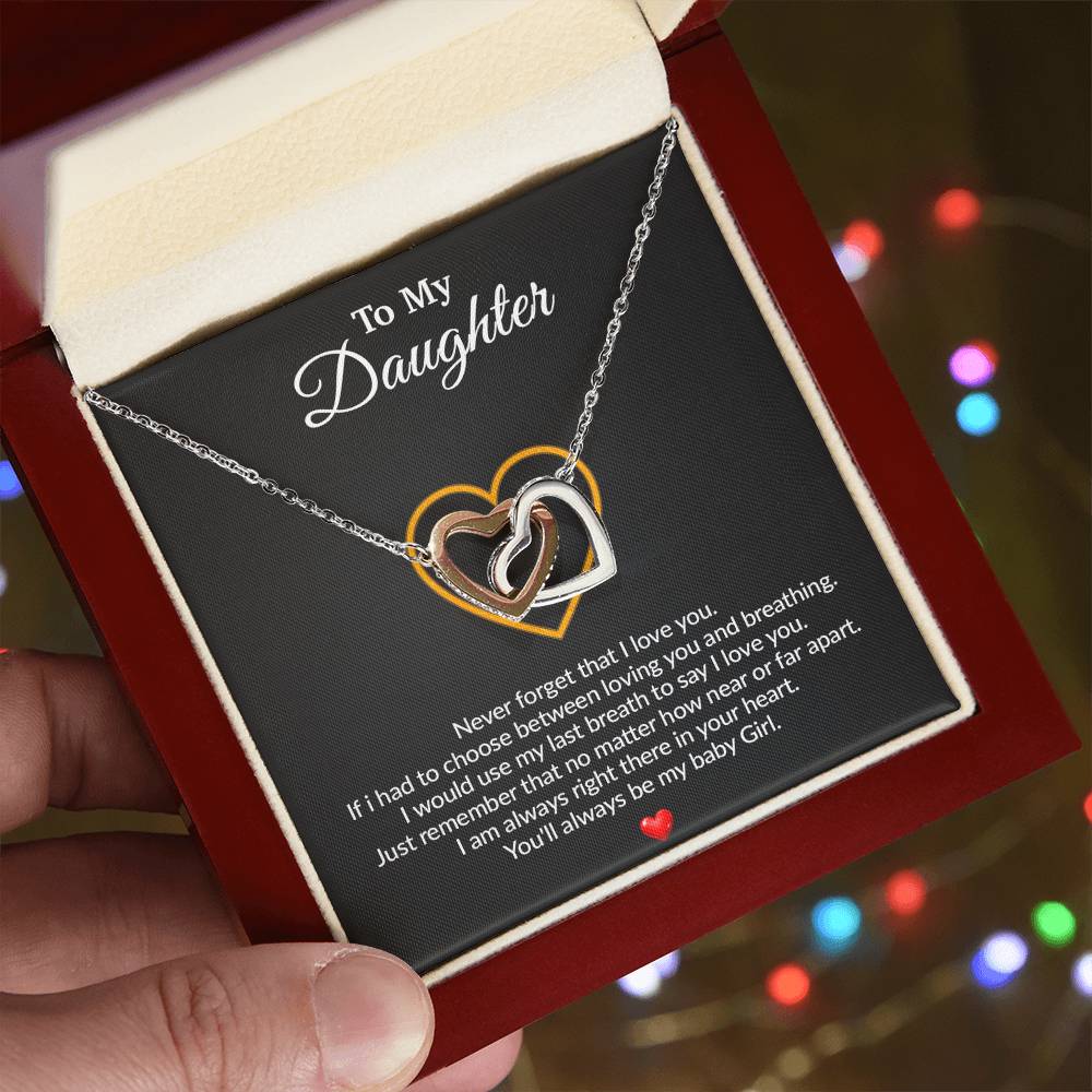 To My Daughter Necklace, Gift for Daughter from Dad, Father Daughter Necklace 11_8_Black