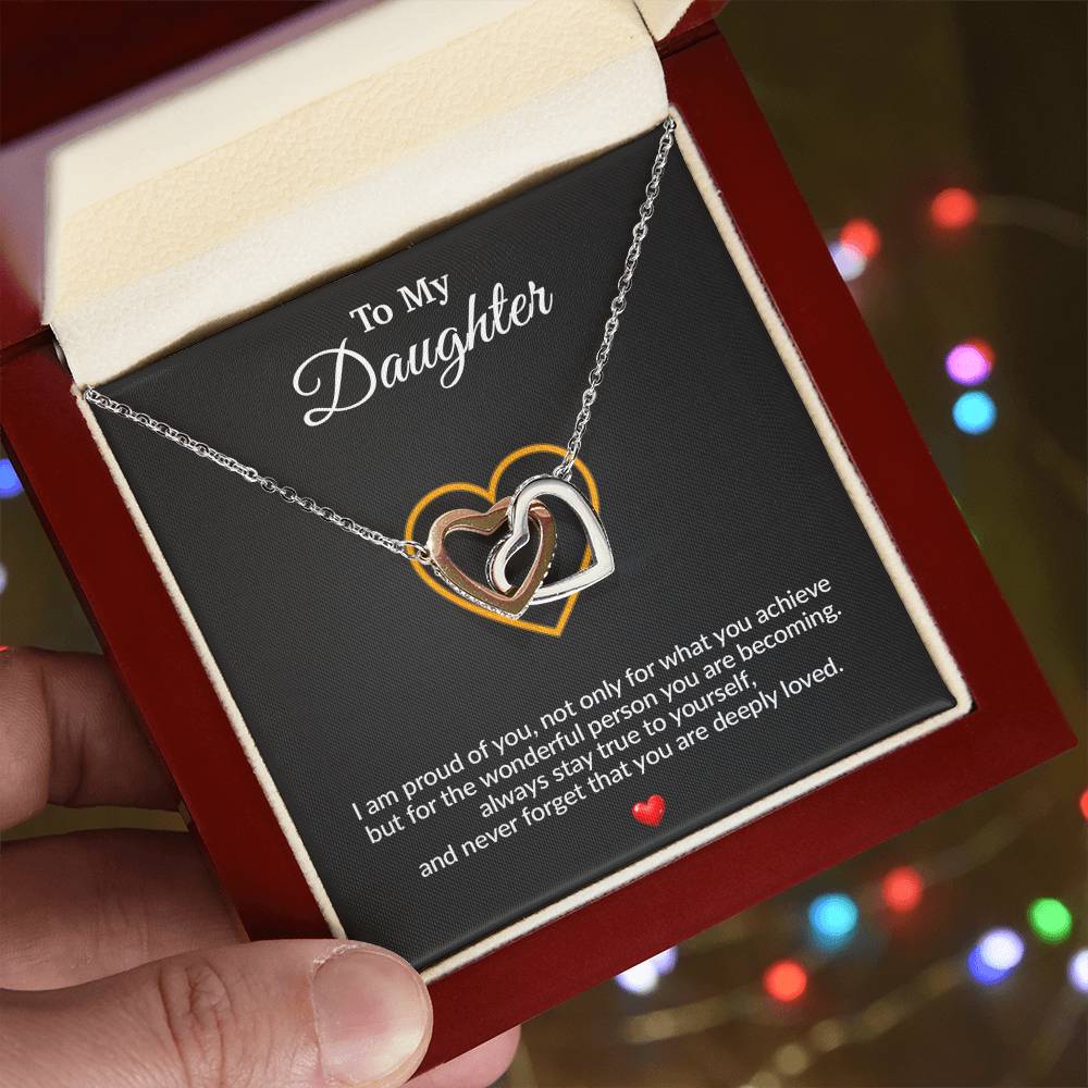To My Daughter Necklace, Gift for Daughter from Dad, Father Daughter Necklace 12_8_Black