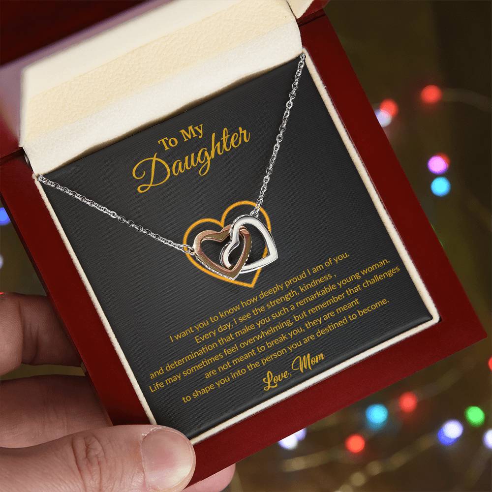 To My Daughter Necklace, Gift for Daughter from Dad, Father Daughter Necklace 10_8_Gold