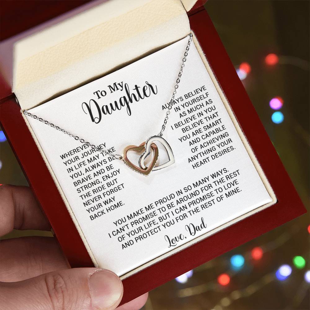 To My Daughter Necklace, Gift for Daughter from Dad, Father Daughter Necklace 3_6_White