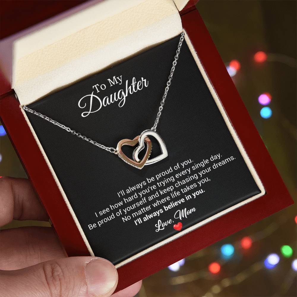 To My Daughter Necklace, Gift For Daughter From Dad, Daughter Father Necklace 2_8_Black