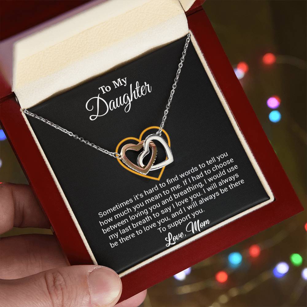 To My Daughter Necklace, Gift for Daughter from mom, Daughter mother Necklace 31_3_Black
