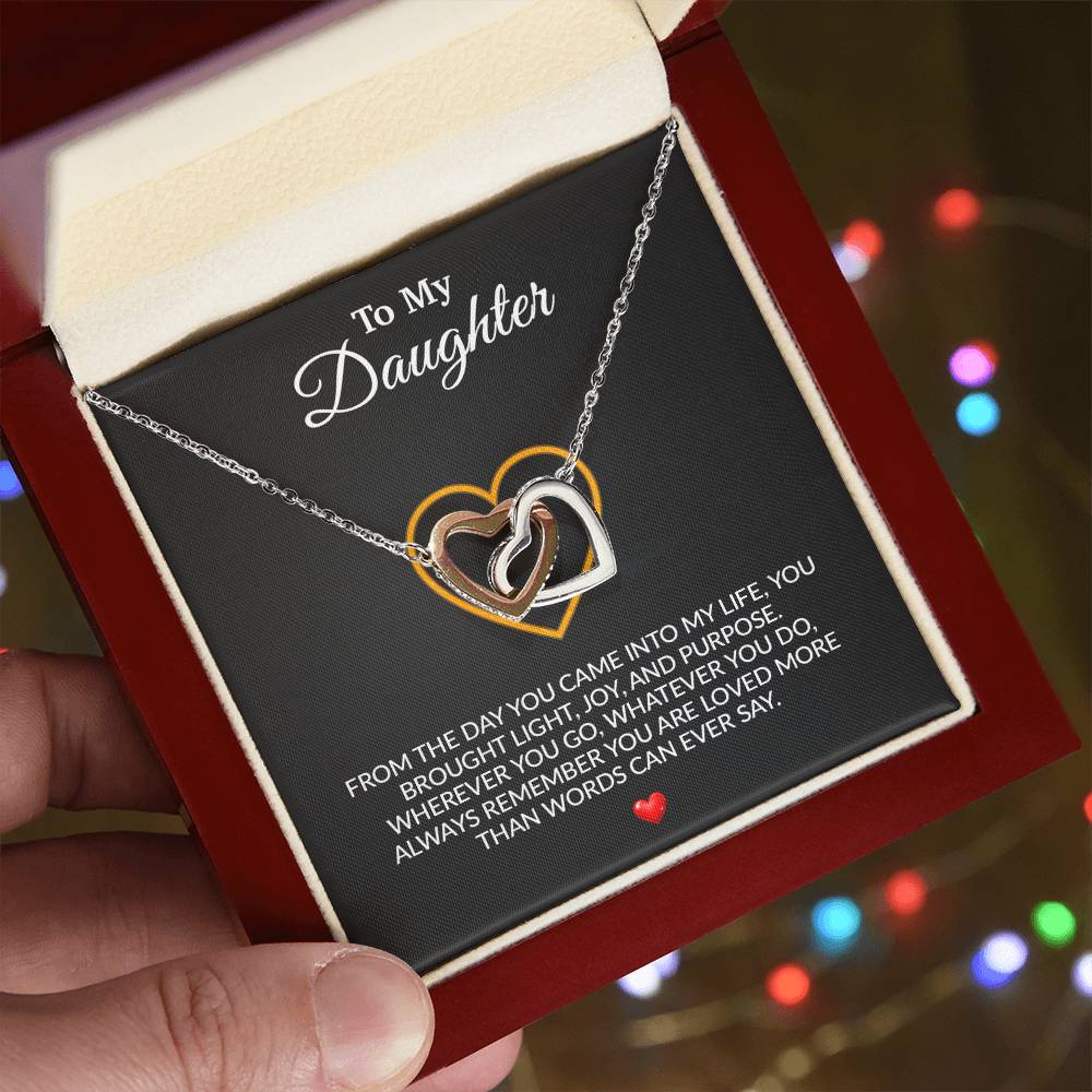 To My Daughter Necklace, Gift for Daughter from Dad, Father Daughter Necklace 15_8_Black
