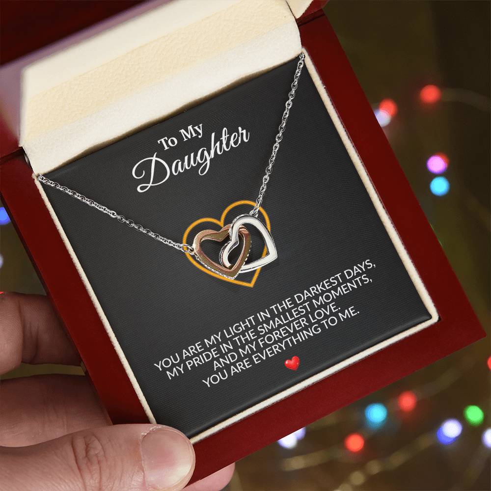 To My Daughter Necklace, Gift for Daughter from Dad, Father Daughter Necklace 16_8_Black