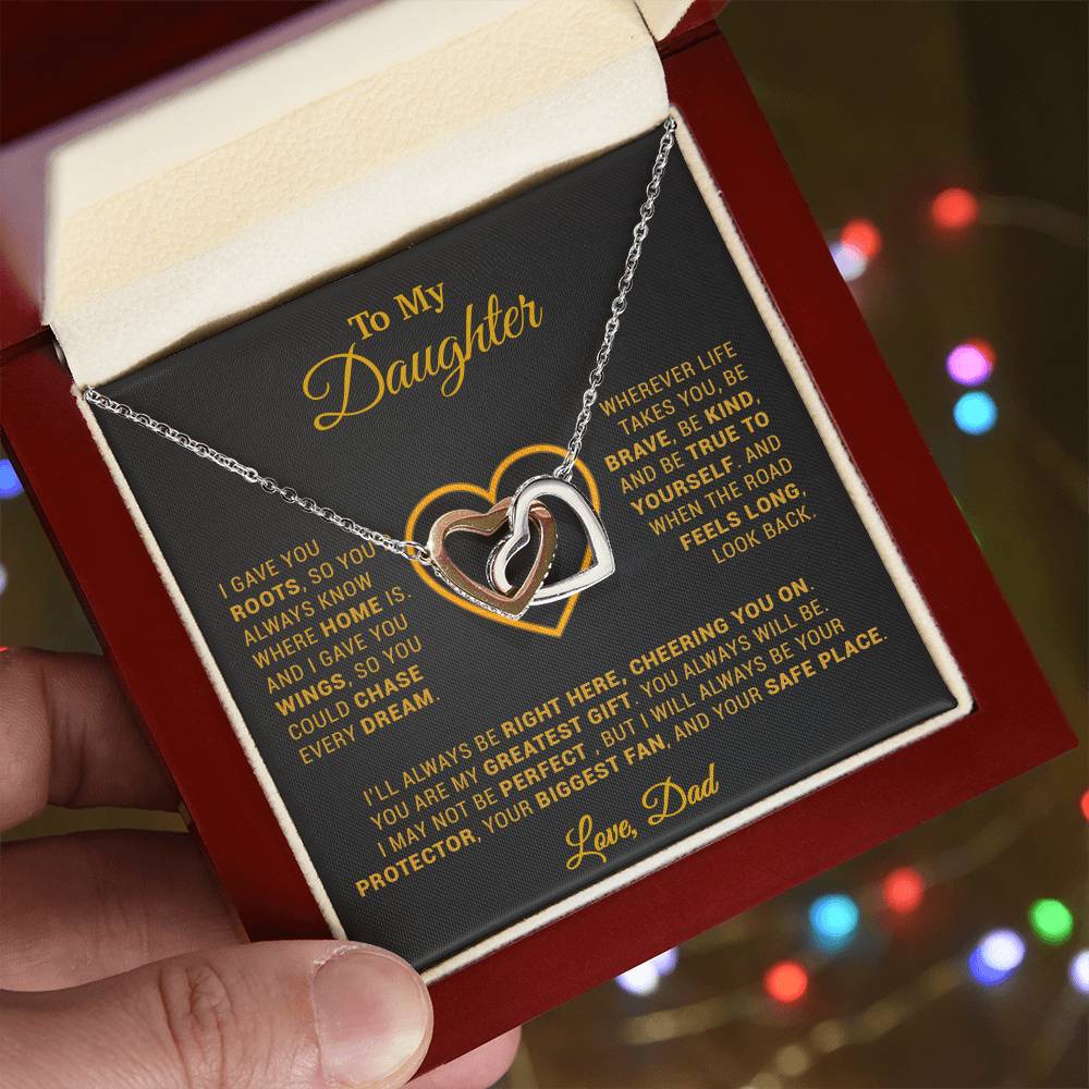 To My Daughter Necklace, Gift for Daughter from Dad, Father Daughter Necklace 18_3_Gold