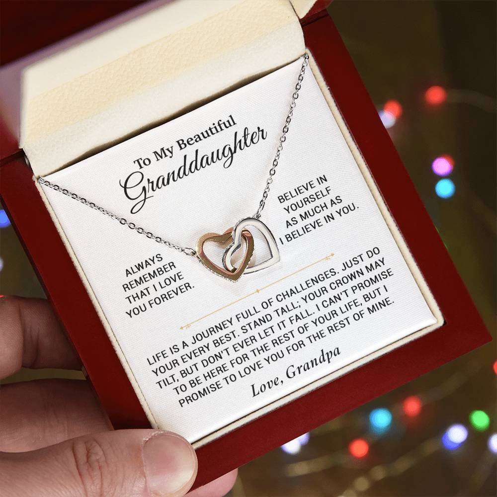 To My Granddaughter Necklace, Birthday Gift For Granddaughter, Birthday Gifts 7_6_White