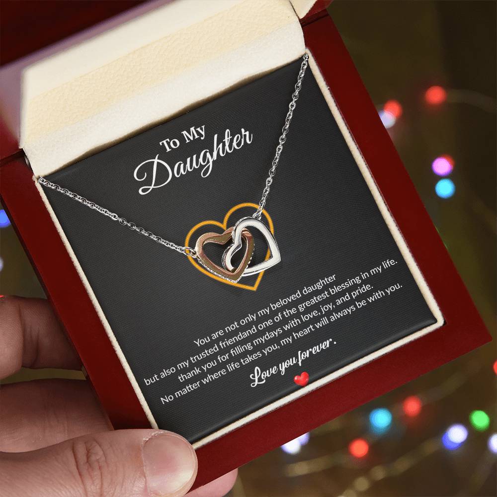 To My Daughter Necklace, Gift for Daughter from Dad, Father Daughter Necklace 13_8_Black