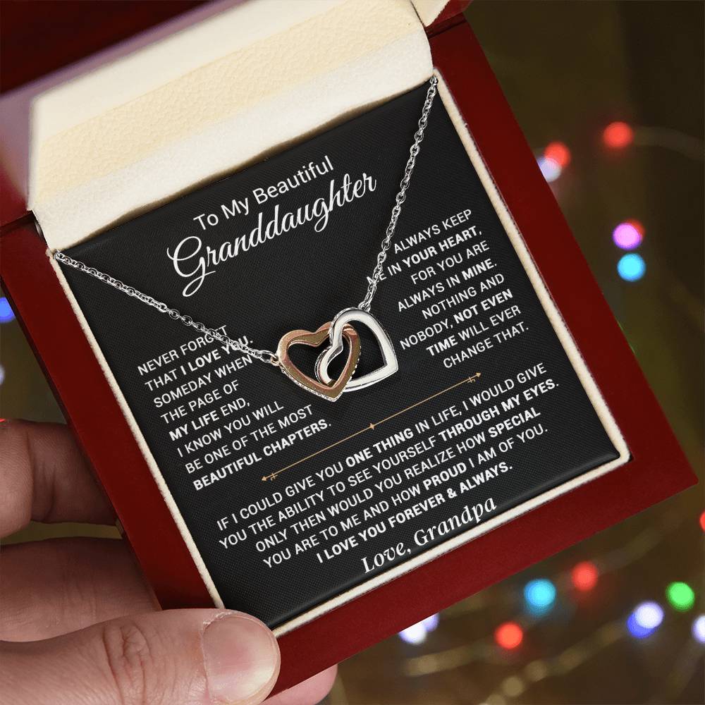 To My Granddaughter Necklace, Xmas Birthday Gift For Granddaughter From Grandpa