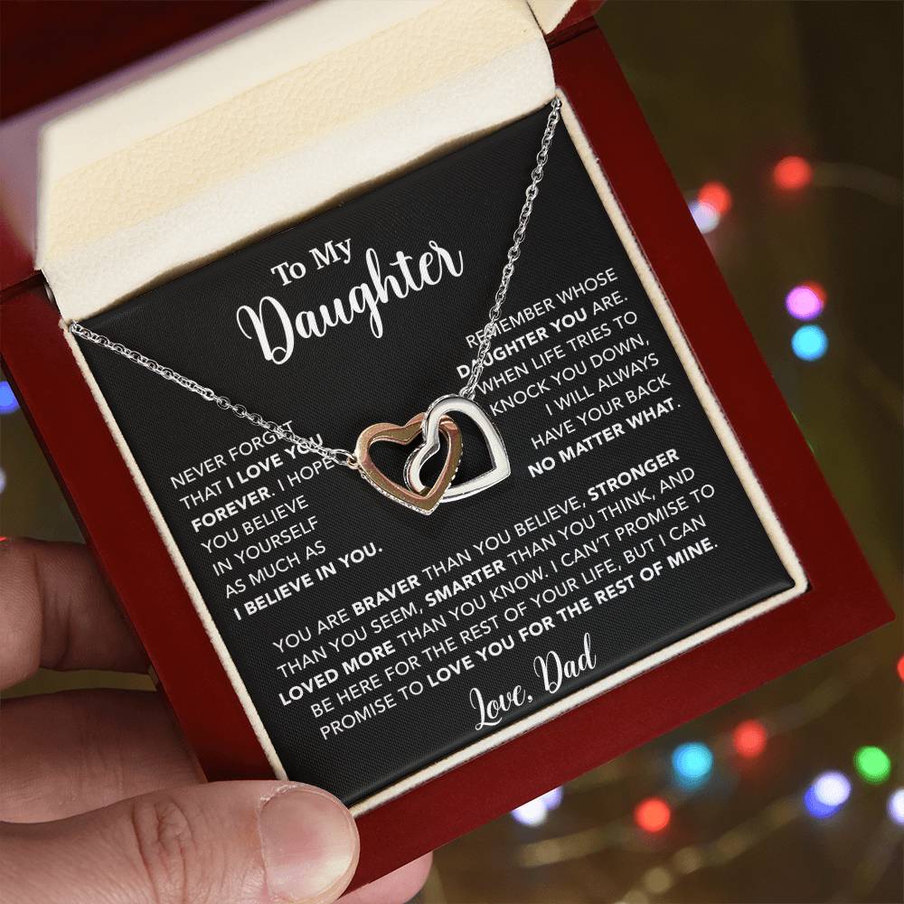 To My Daughter Necklace, Gift for Daughter from Dad, Father Daughter Necklace 7_4_Black