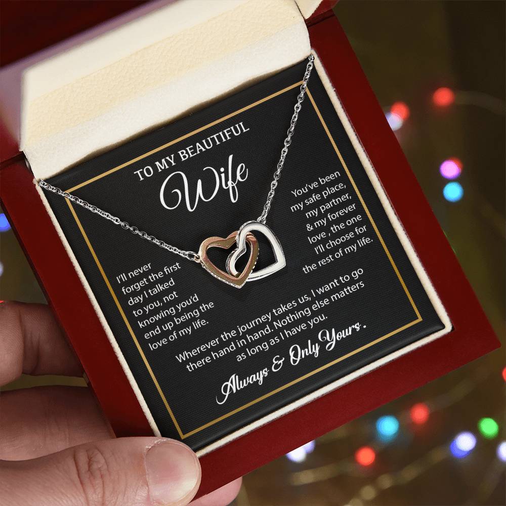 To My Wife Necklace, Gift For Wife, Anniversary Gift For Wife, Necklace For Wife 24_7_Black