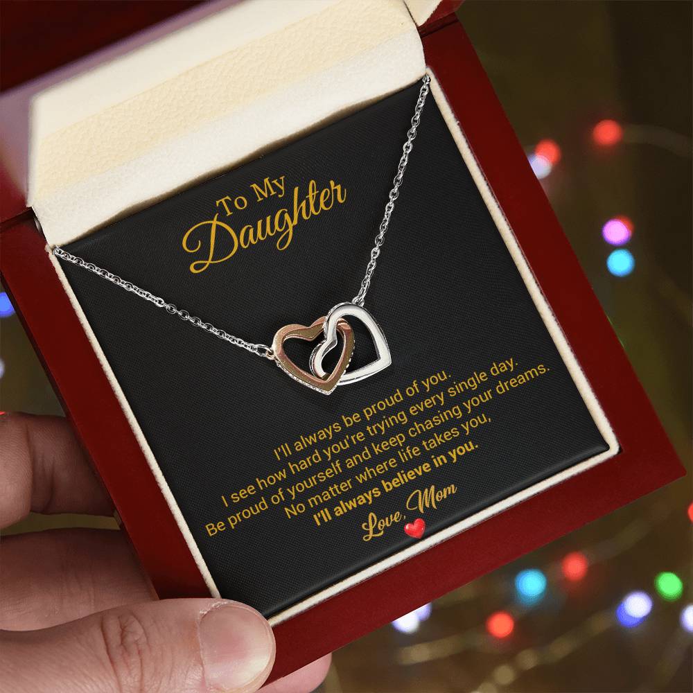 To My Daughter Necklace, Gift For Daughter From Dad, Daughter Father Necklace 2_8_Gold
