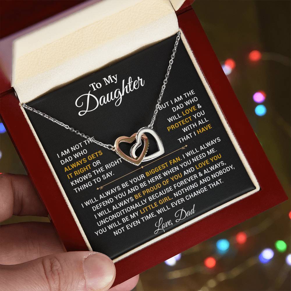 To My Daughter Necklace, Gift for Daughter from Dad, Father Daughter Necklace 4_4_Gold