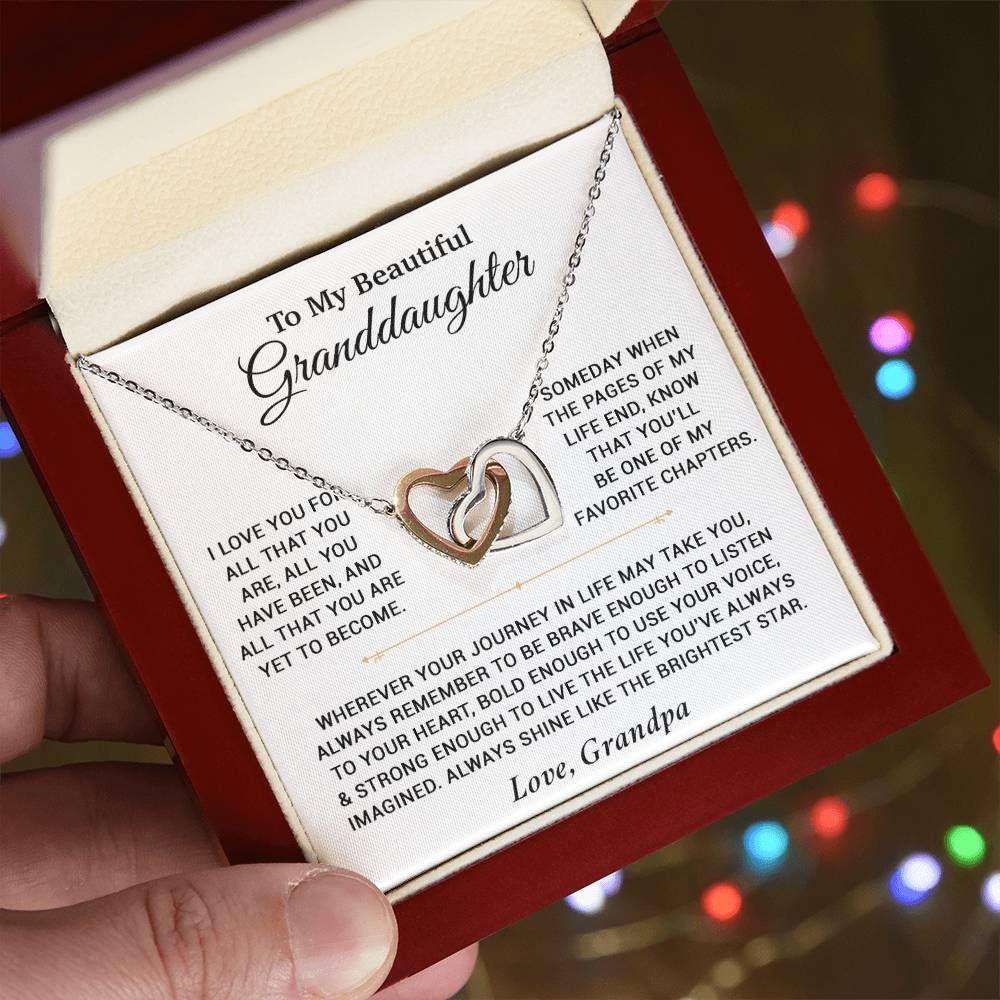 To My Granddaughter Necklace, Birthday Gift For Granddaughter, Birthday Gifts 12_6_White