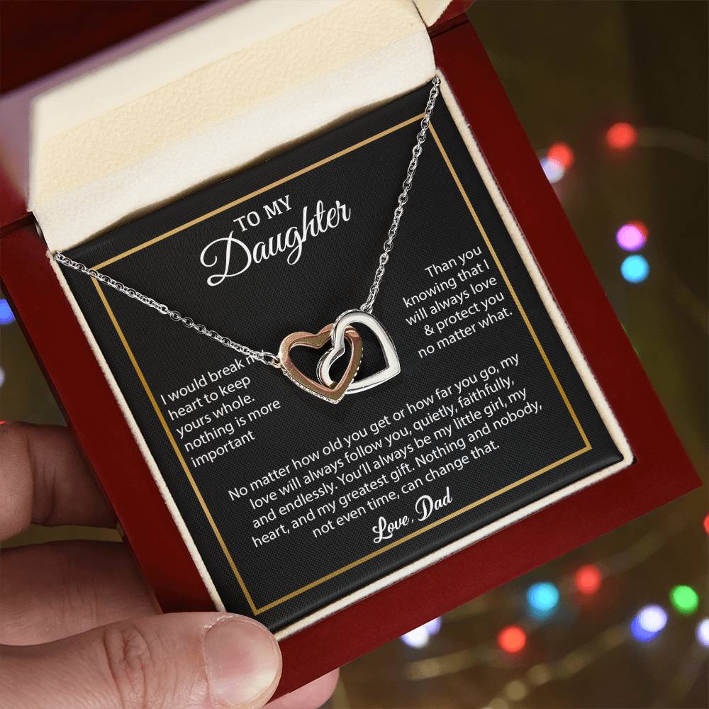 To My Daughter Necklace, Gift for Daughter from Dad, Father Daughter Necklace 4_6_Black