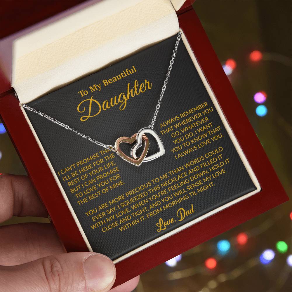 To My Daughter Necklace, Gift for Daughter from Dad, Father Daughter Necklace 8_6_Gold