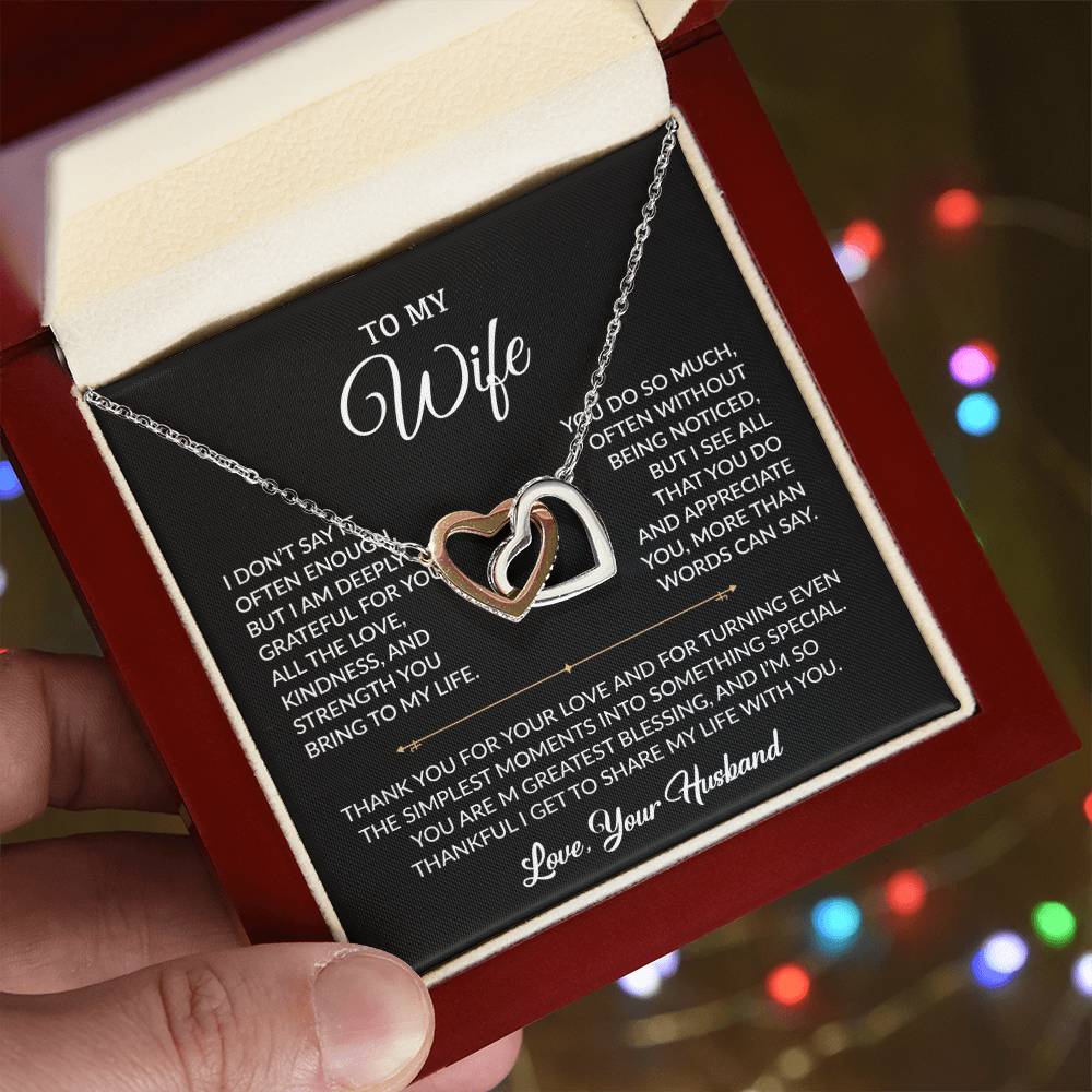 To My Wife Necklace, Gift For Wife, Anniversary Gift For Wife, Necklace For Wife 2_9_Black