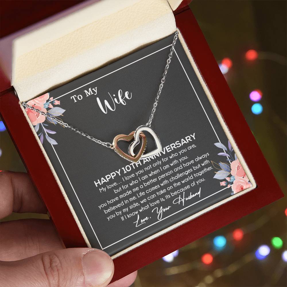 10th Anniversary Gift For Wife Necklace, 10 Year Anniversary, 10th Wedding Gift