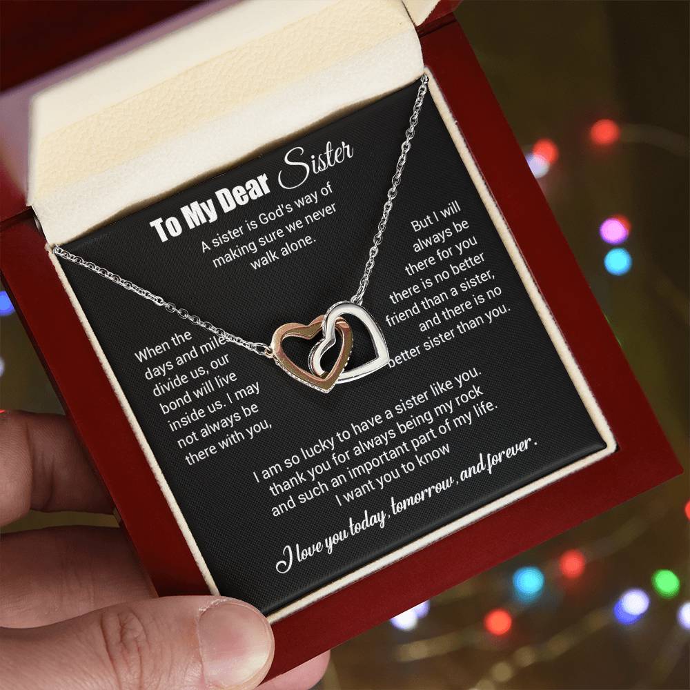 To My Sister Necklace, Brother to Sister, Birthday gift For Sister from Brother 3_4_Black