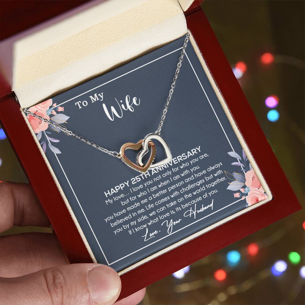 25th Anniversary Gift For Wife Necklace, 25 Year Anniversary, 25th Wedding Gift