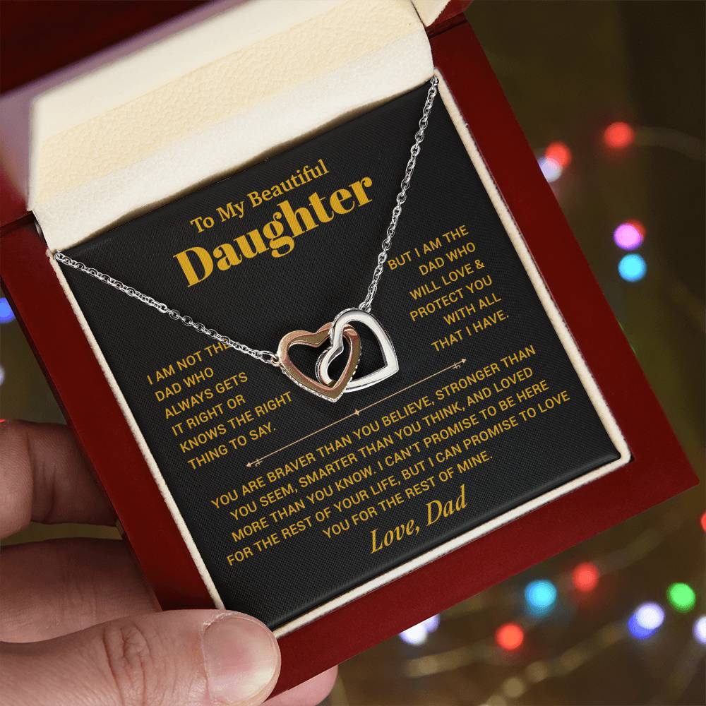 To My Daughter Necklace, Gift for Daughter from Dad, Father Daughter Necklace 21_10_Gold