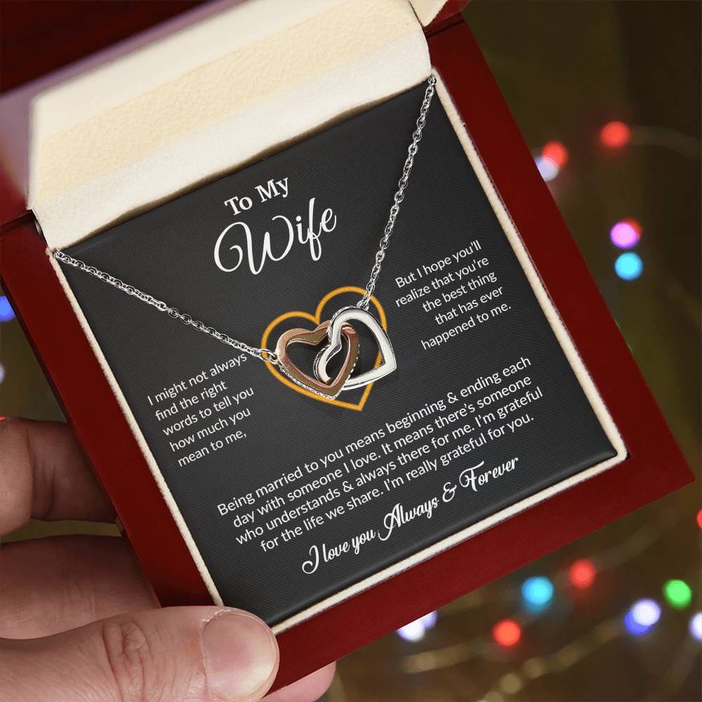 To My Wife Necklace, Gift For Wife, Anniversary Gift For Wife, Necklace For Wife 15_6_Black