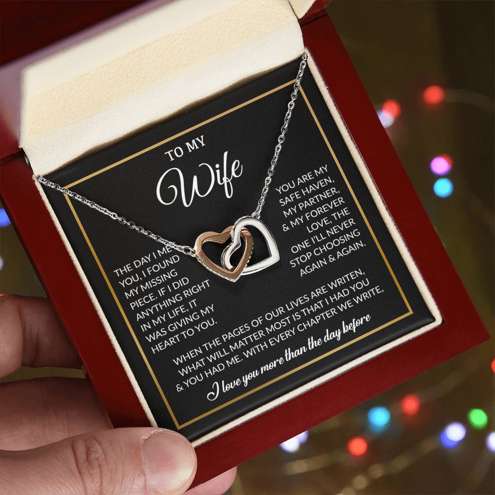 To My Wife Necklace, Gift For Wife, Anniversary Gift For Wife, Necklace For Wife 26_7_Black