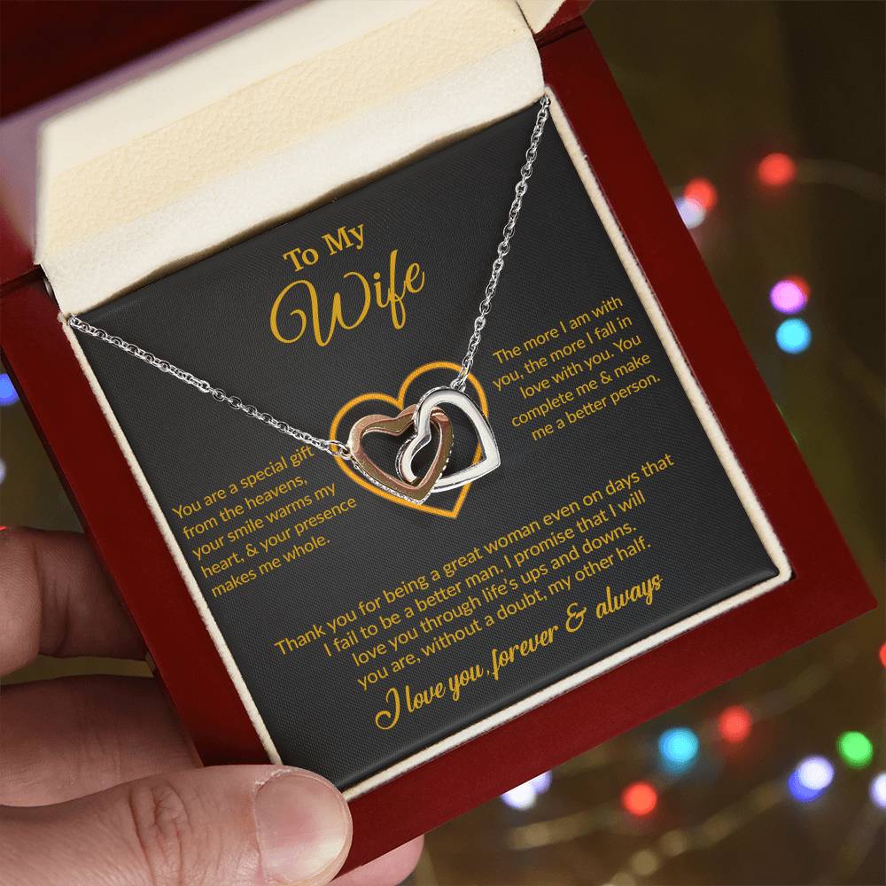 To My Wife Necklace, Gift For Wife, Anniversary Gift For Wife, Necklace For Wife 11_6_Gold