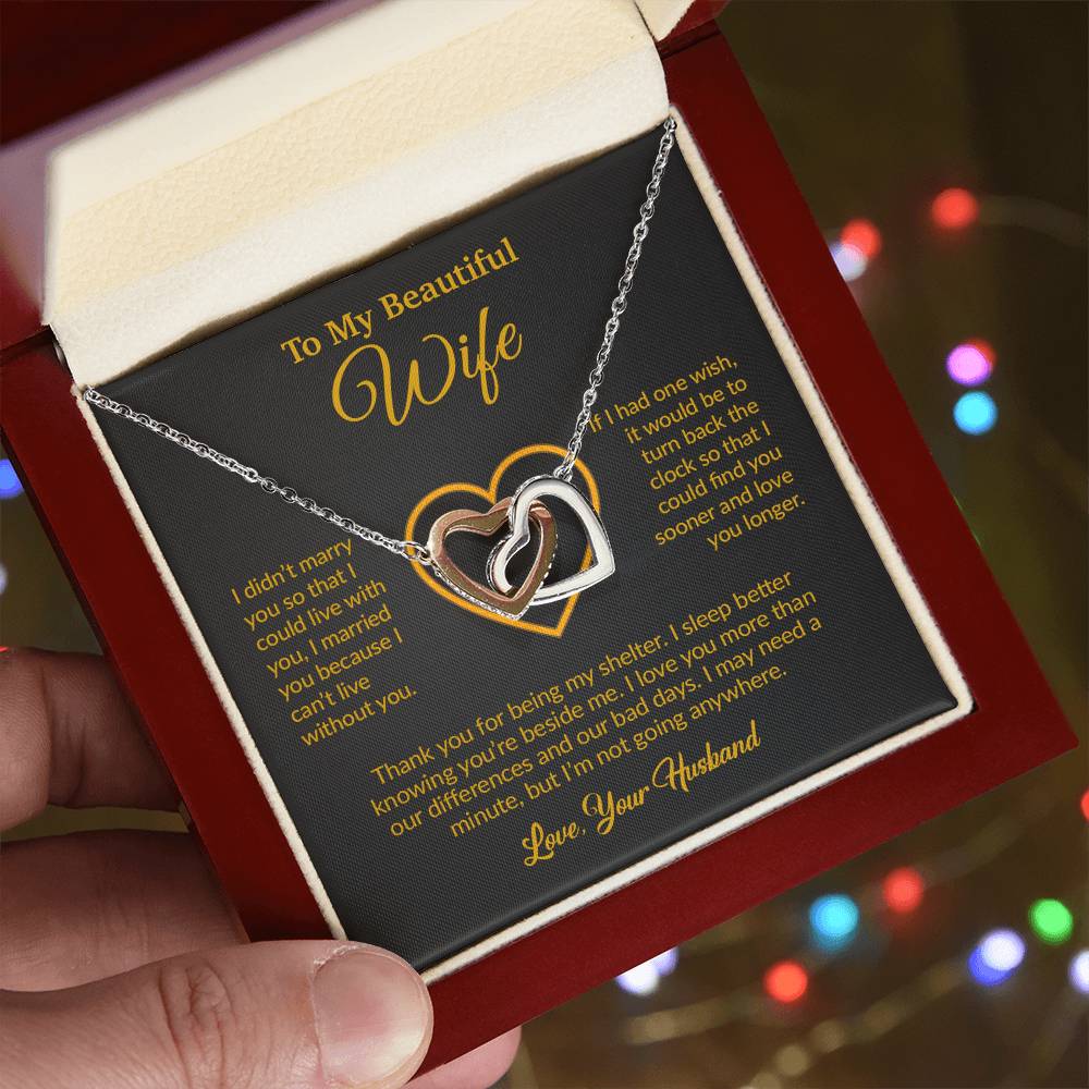 To My Wife Necklace, Gift For Wife, Anniversary Gift For Wife, Necklace For Wife 13_6_Gold
