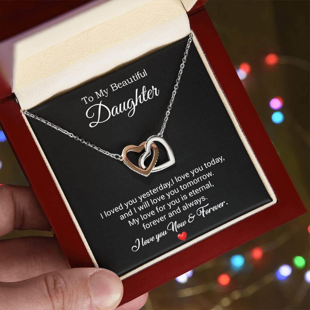 To My Daughter Necklace, Gift For Daughter From Dad, Daughter Father Necklace 30_7_Black
