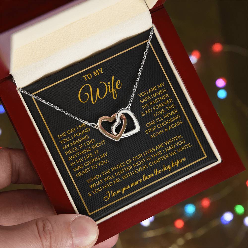 To My Wife Necklace, Gift For Wife, Anniversary Gift For Wife, Necklace For Wife 26_7_Gold