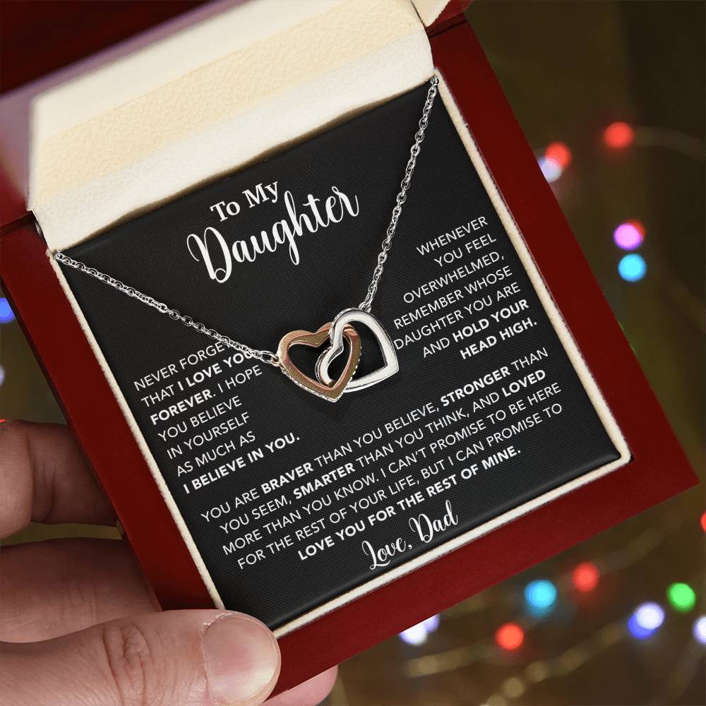 To My Daughter Necklace, Gift for Daughter from Dad, Father Daughter Necklace  9_4_Black