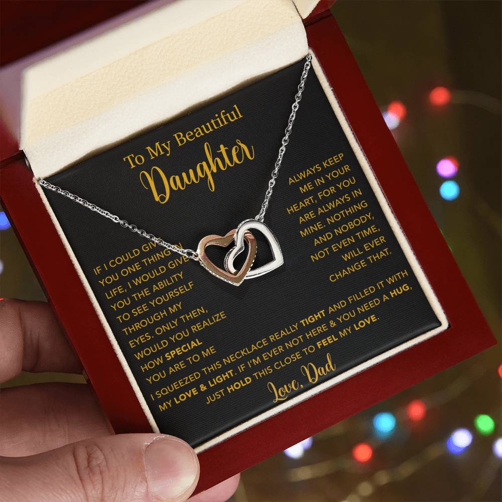 To My Daughter Necklace, Gift for Daughter from Dad, Father Daughter Necklace  4_5_Gold