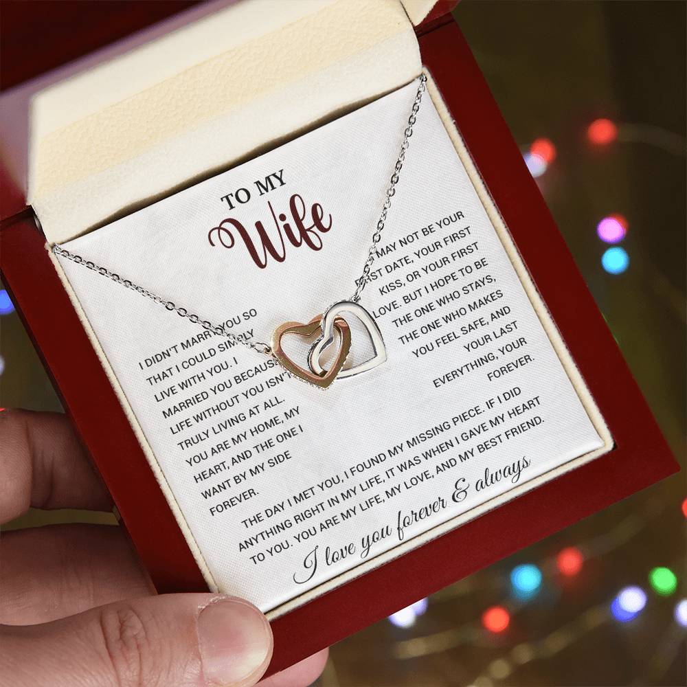 To My Wife Necklace, Gift For Wife, Anniversary Gift For Wife, Necklace For Wife 21_9_White