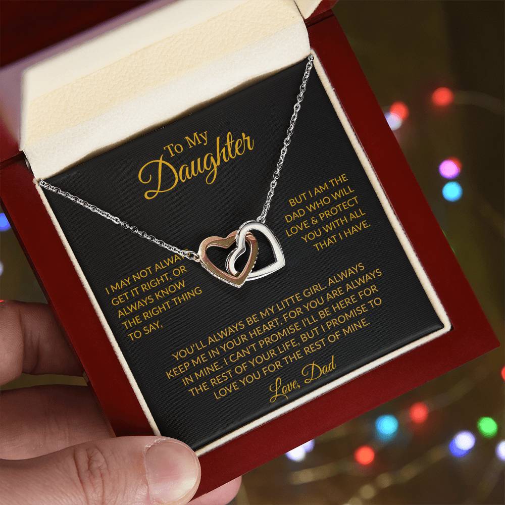 To My Daughter Necklace Gift for Daughter from Dad,Daughter Father Necklace 17_6_Gold