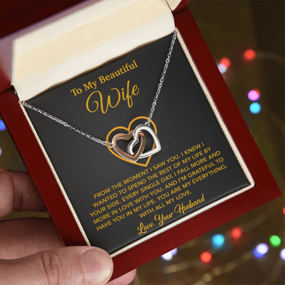 To My Wife Necklace, Gift For Wife, Anniversary Gift For Wife, Necklace For Wife 27_5_Gold