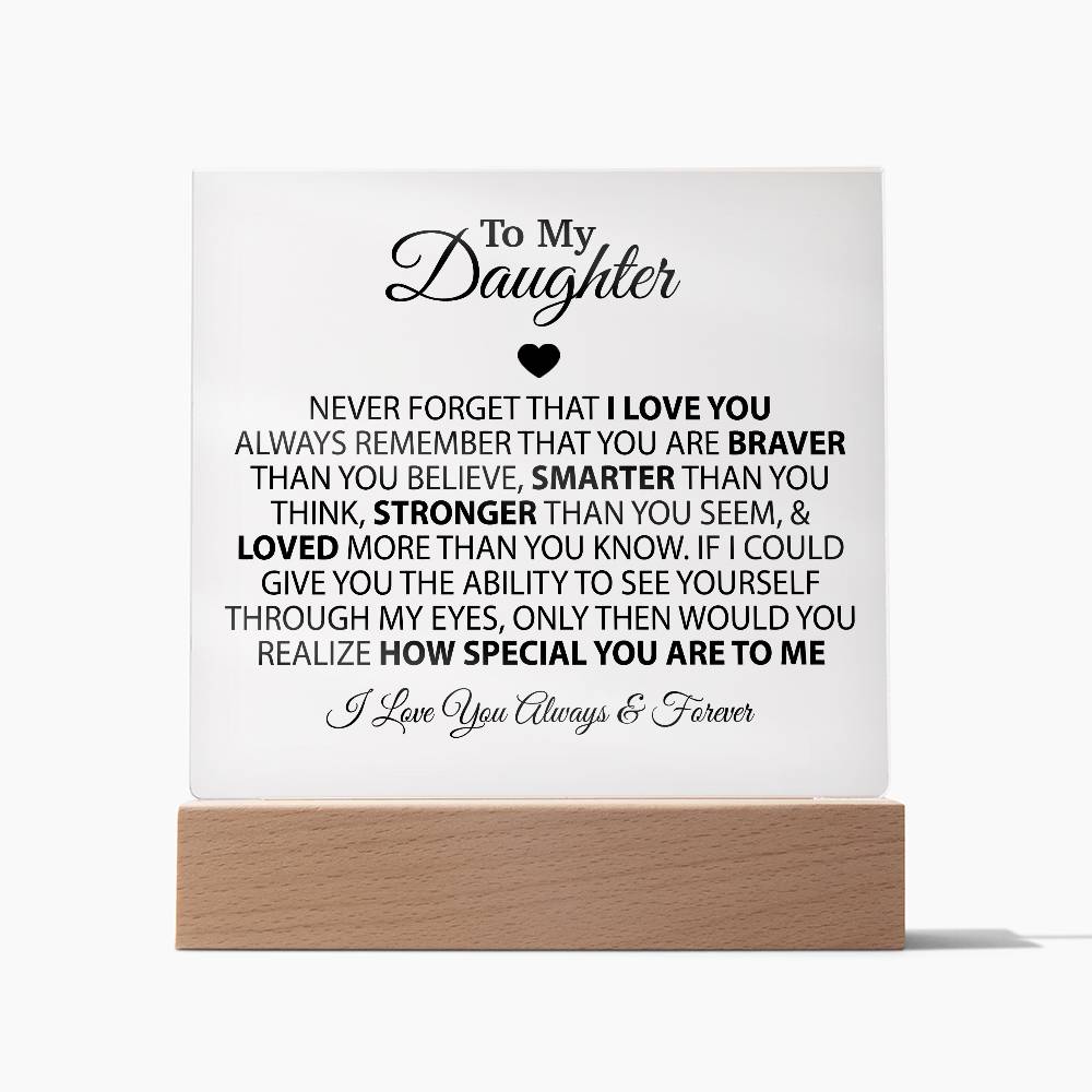 To My Daughter Acrylic Plaque, Birthday Gift for Daughter, Christmas Gift