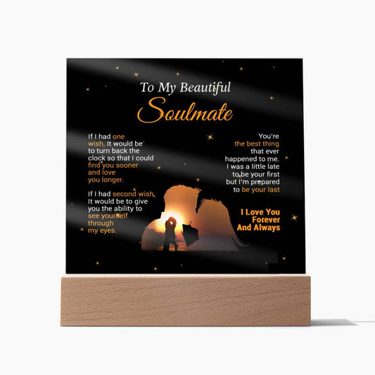 To My Soulmate Acrylic Plaque,  Wife Birthday Gift, Wife on Anniversary, Christmas Gift