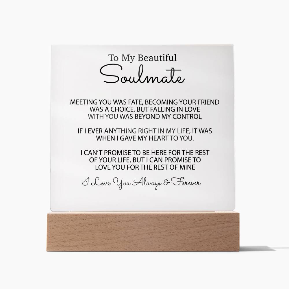 To My Soulmate Acrylic Plaque, Gifts for Wife, Soulmate from Husband Soulmate Gift 1_2