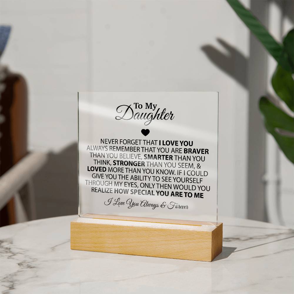 To My Daughter Acrylic Plaque, Birthday Gift for Daughter, Christmas Gift
