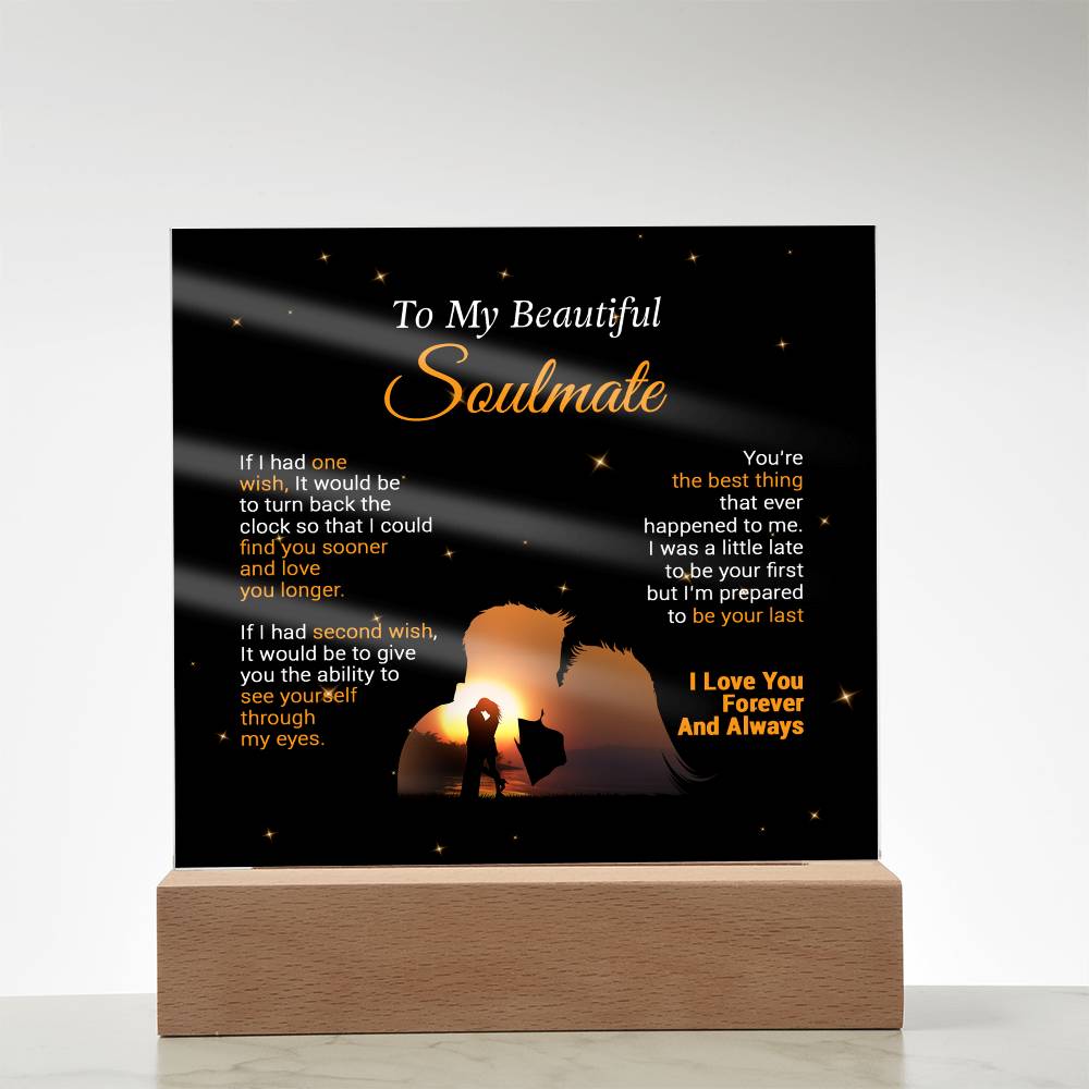 To My Soulmate Acrylic Plaque,  Wife Birthday Gift, Wife on Anniversary, Christmas Gift