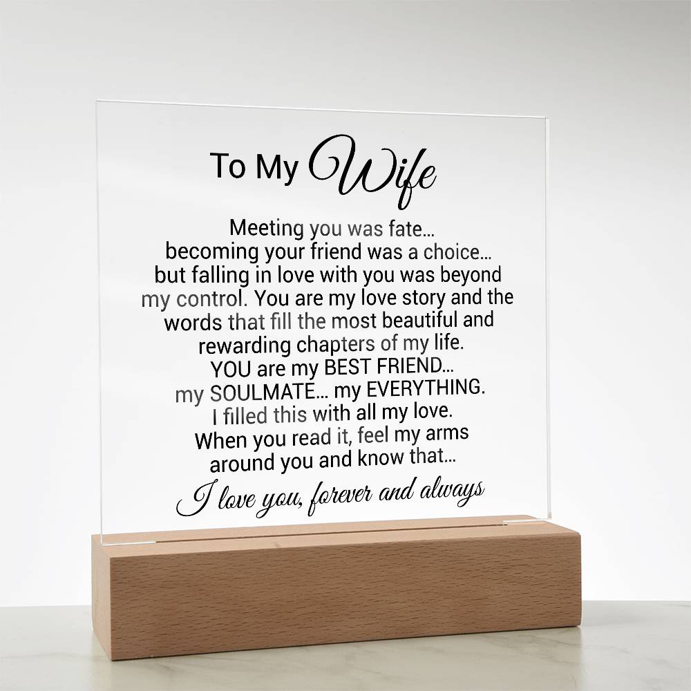 To My Wife Acrylic Plaque,  Wife Birthday Gift, Wife on Anniversary, Christmas Gift 9_4