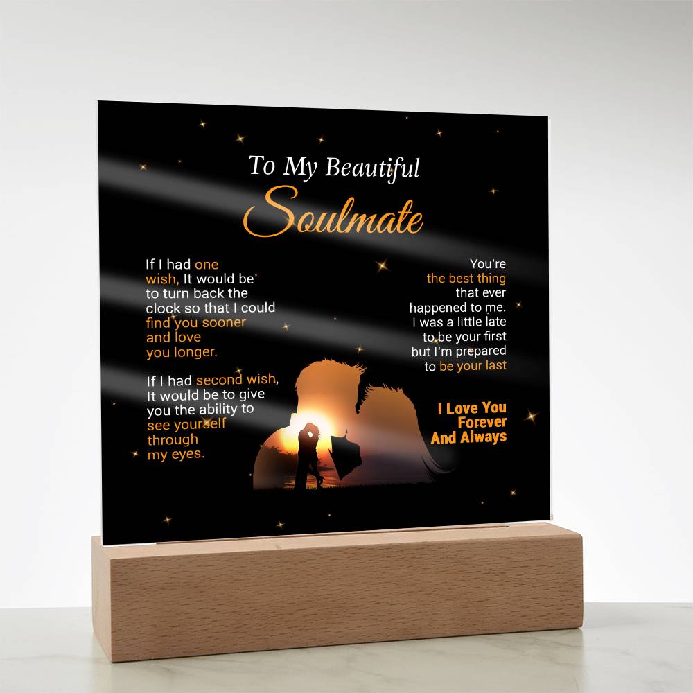 To My Soulmate Acrylic Plaque,  Wife Birthday Gift, Wife on Anniversary, Christmas Gift