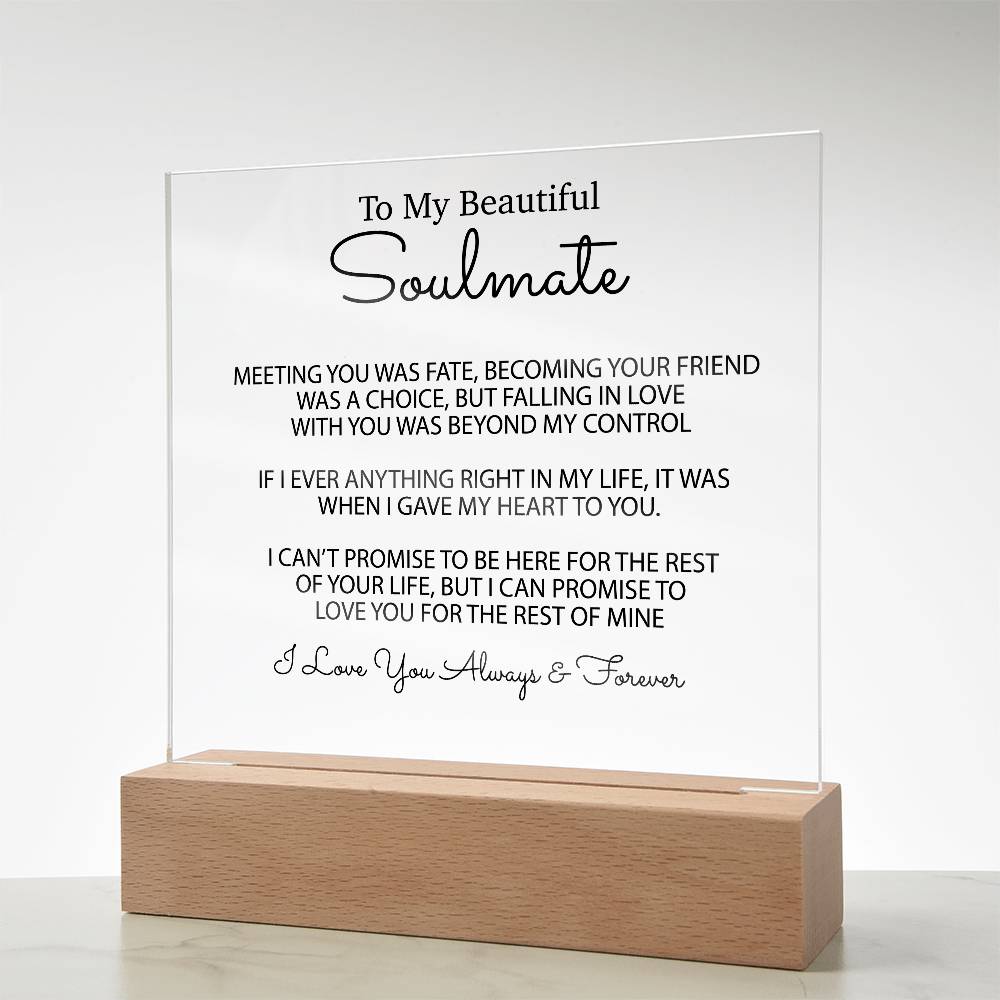 To My Soulmate Acrylic Plaque, Gifts for Wife, Soulmate from Husband Soulmate Gift 1_2