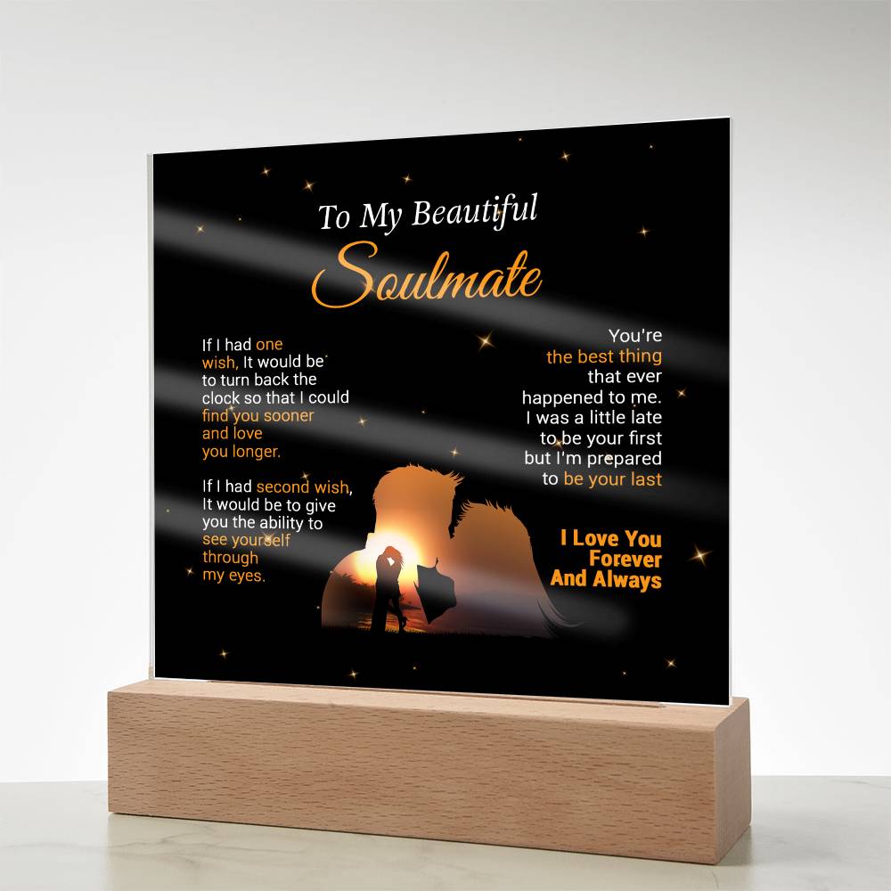 To My Soulmate Acrylic Plaque,  Wife Birthday Gift, Wife on Anniversary, Christmas Gift
