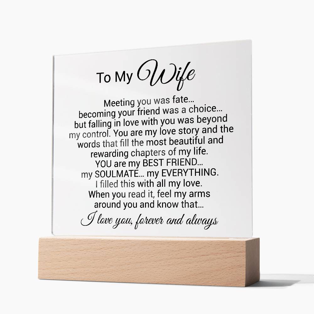 To My Wife Acrylic Plaque,  Wife Birthday Gift, Wife on Anniversary, Christmas Gift 9_4