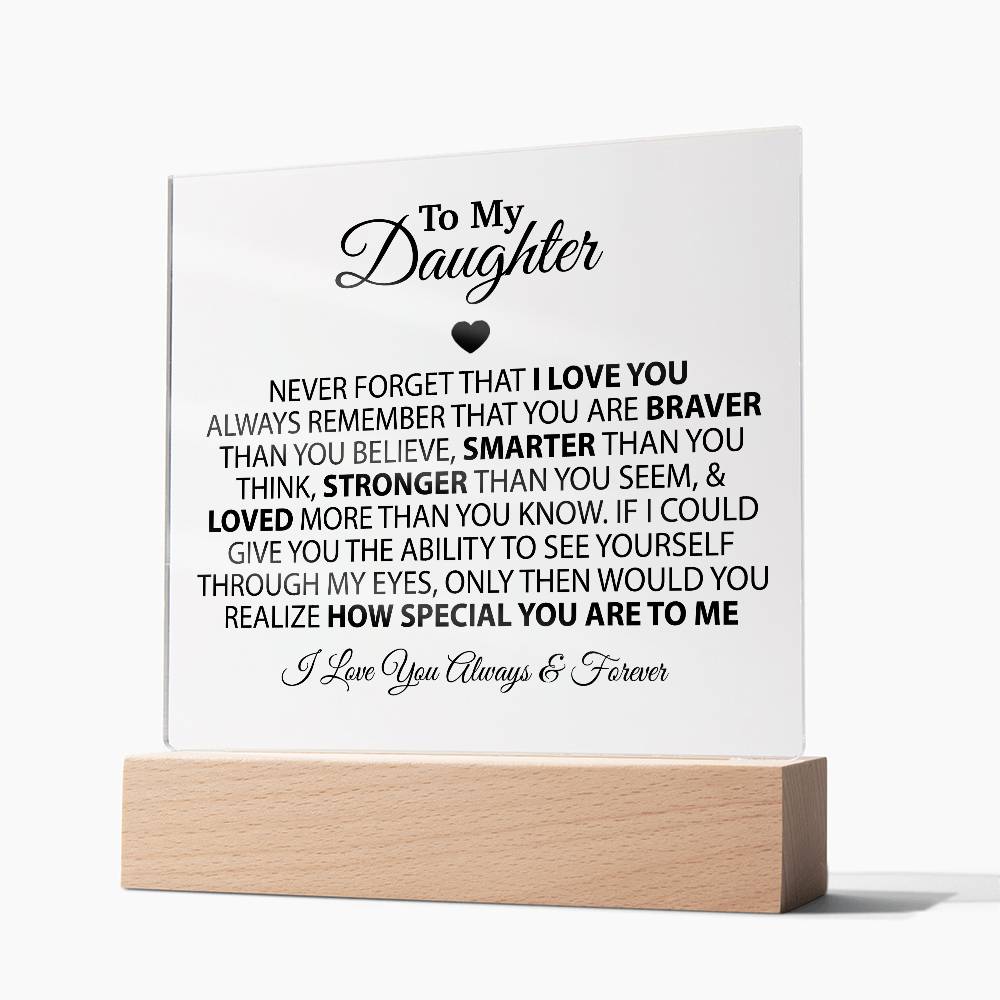 To My Daughter Acrylic Plaque, Birthday Gift for Daughter, Christmas Gift