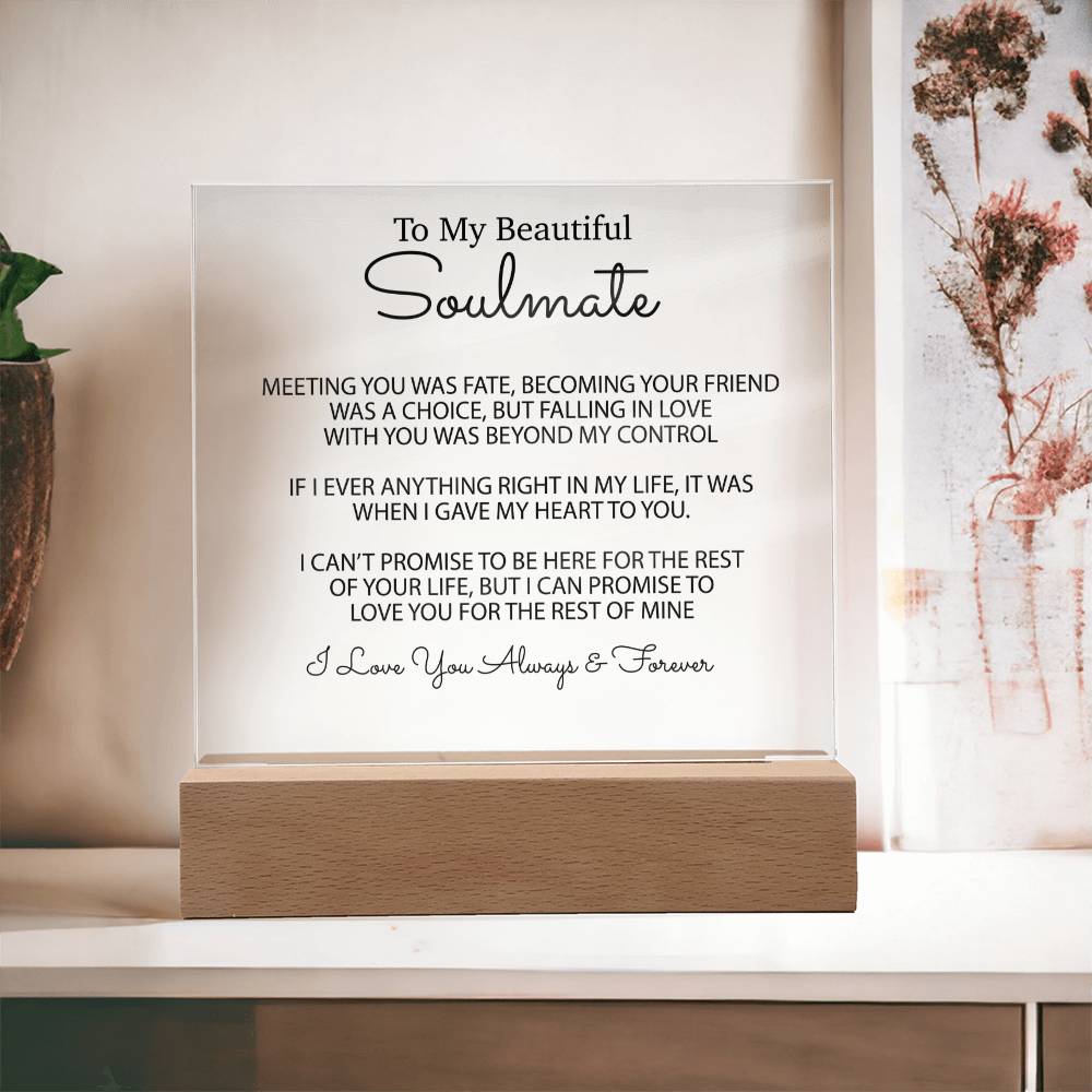 To My Soulmate Acrylic Plaque, Gifts for Wife, Soulmate from Husband Soulmate Gift 1_2