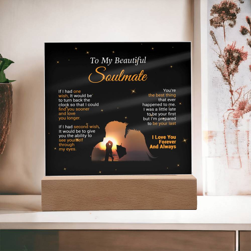 To My Soulmate Acrylic Plaque,  Wife Birthday Gift, Wife on Anniversary, Christmas Gift