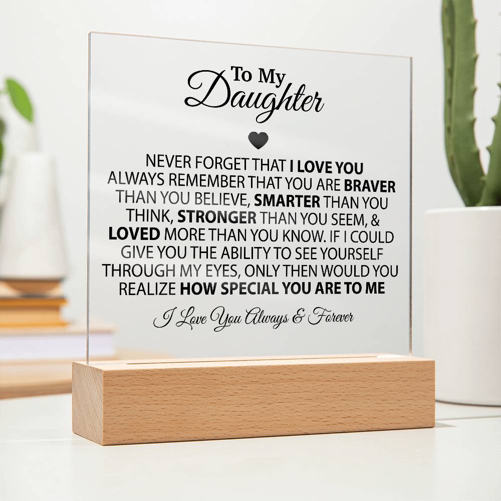 To My Daughter Acrylic Plaque, Birthday Gift for Daughter, Christmas Gift
