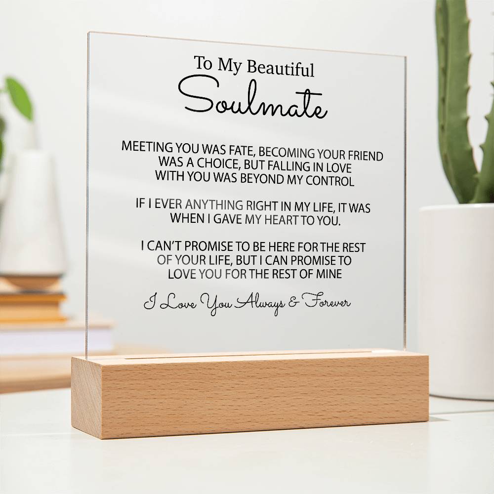 To My Soulmate Acrylic Plaque, Gifts for Wife, Soulmate from Husband Soulmate Gift 1_2